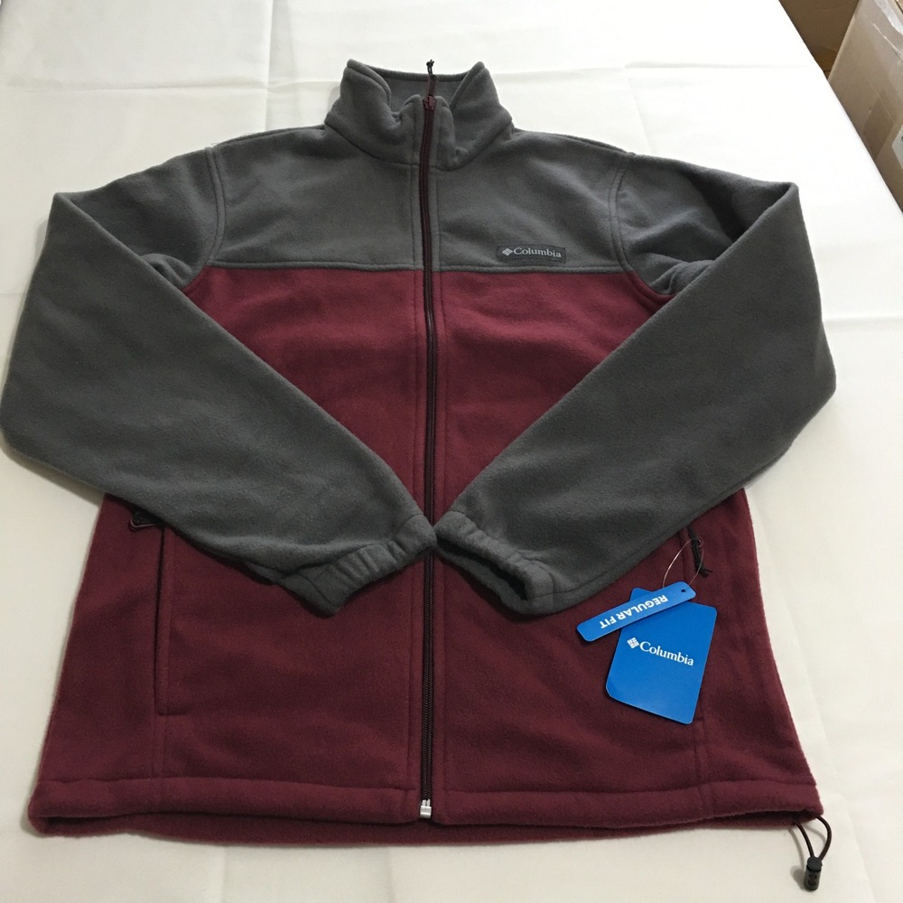 Columbia Steens Mountain Full Zip 2.0 Jacket Mens Small Maroon Gray NWT $65.00 - Picture 1 of 8